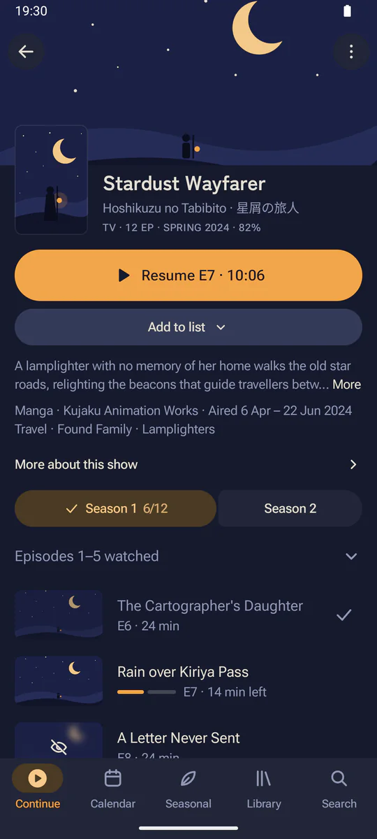 The Android app on a title page