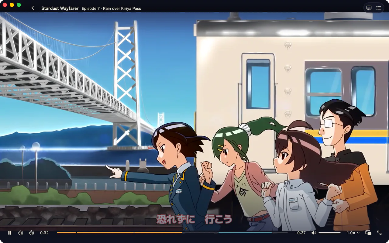The Mac app’s player, with its controls over the picture